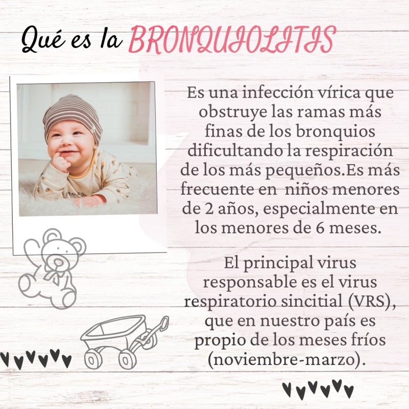 Qué es la bronquiolitis
Es una infección vírica que obstruye las ramas más finas de los bronquios dificultando la respiración