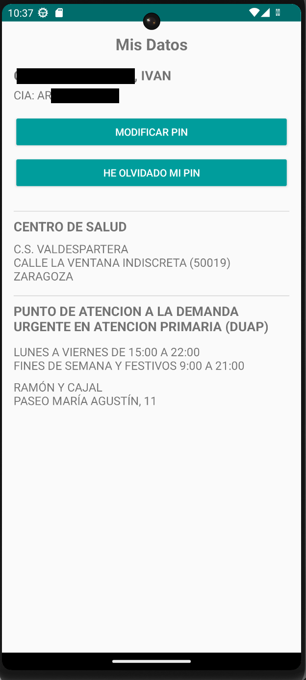 Nuevo menú principal APP