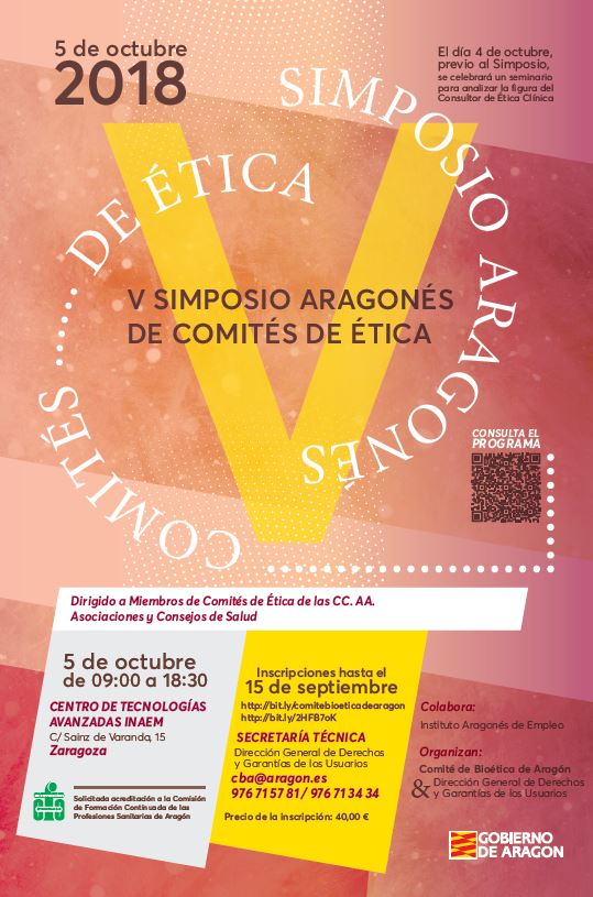 5º Simposio Aragonés de Comités de Ética. 5 de Octubre de 2018